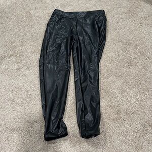 SHEIN Black Faux Leather High-Rise Leggings